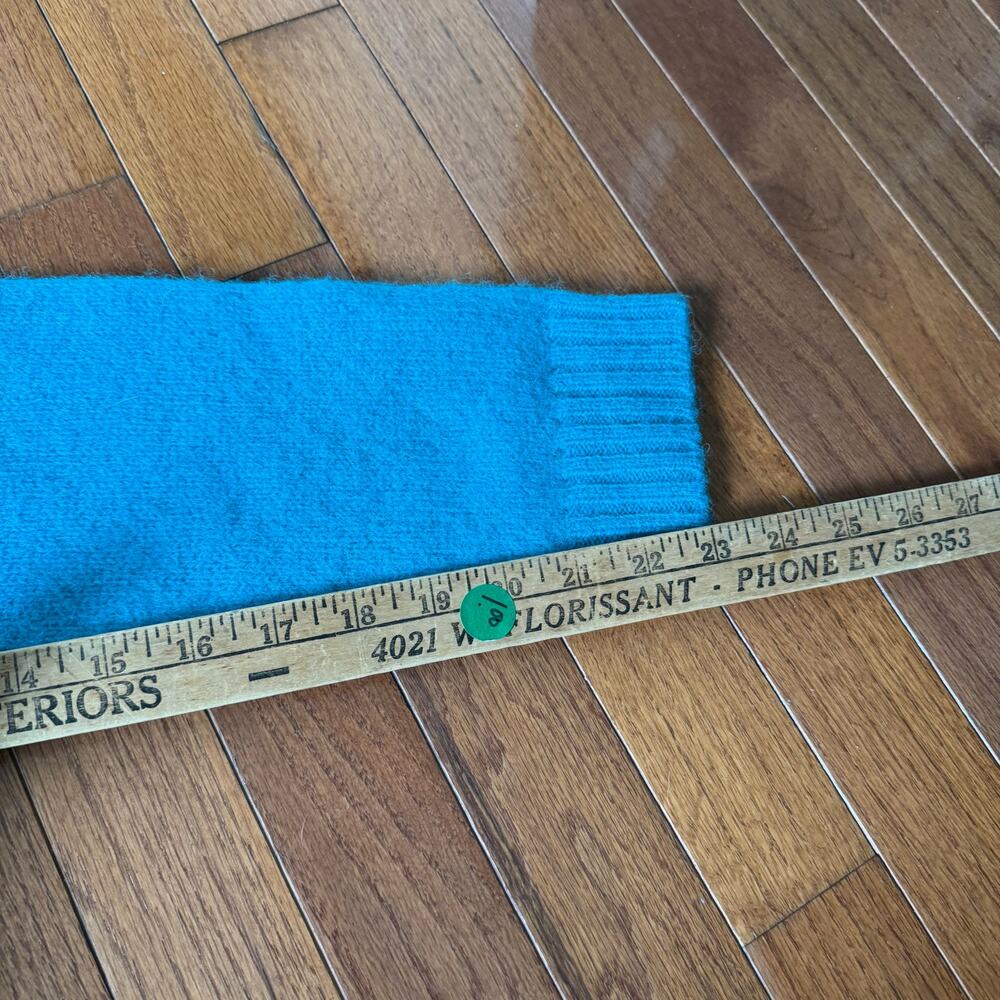 J. Crew | Men’s XLT 100% Wool Turquoise Crewneck Sweater Casual Lounge Preppy - Picture 11 of 11